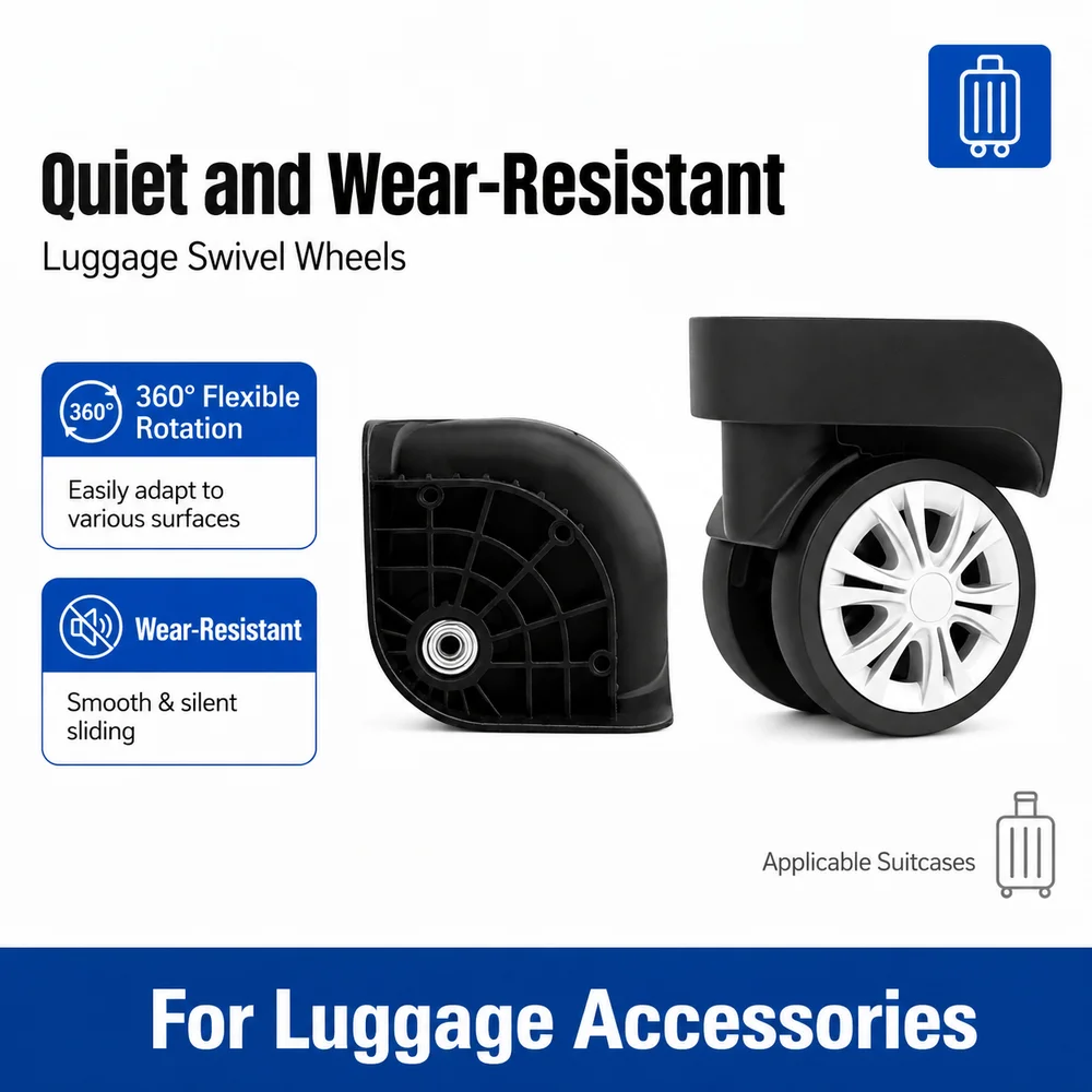 Universal Luggage Wheels For Red Eagle L-Y 360° Swivel Caster Bracket Wear-Resistant Smooth Rolling Noise Reduction Replacement