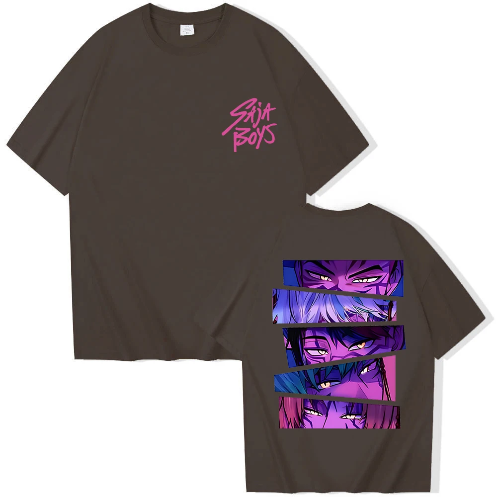 Kpop Demon Hunter Saja Boys T-shirt Harajuku O-neck Casual Anime T-Shirt Tops Unisex image 5