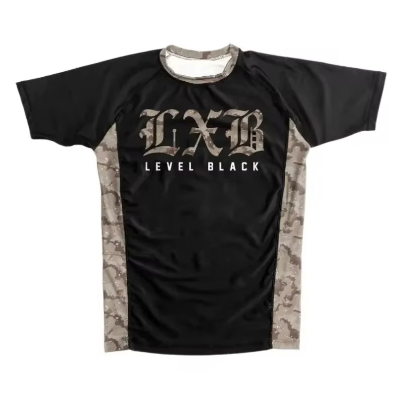 V1 LXB AJJ V2 BLACK RASH GUARD Levelxblack Jersey T-shirt Quick-DRY Suit Gym Tee RANKED V2 RASH GUARD NIVEL NEGRO RAASH GUARD