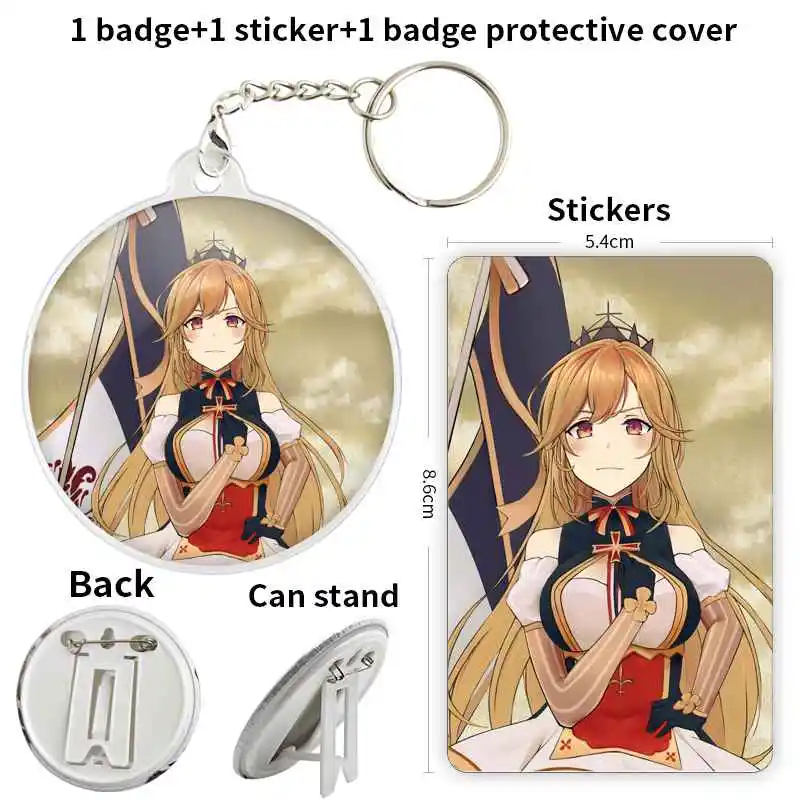 Richli AzurLane  Game Anime Character Badge Brooch anchor Peripherals Pin 58mm Cosplayinsignias personalizables Jewelry DIY