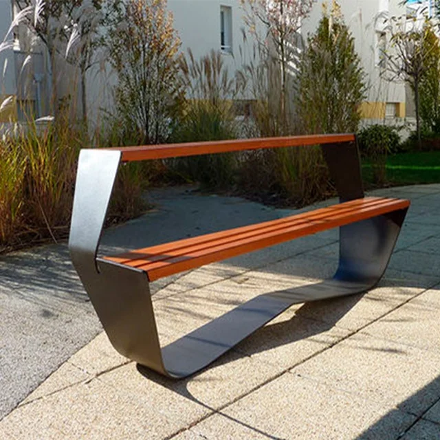 Outdoor Furniture Customized Wooden Bench Waterproof Modern Garden Seats Park Public Waiting Bench