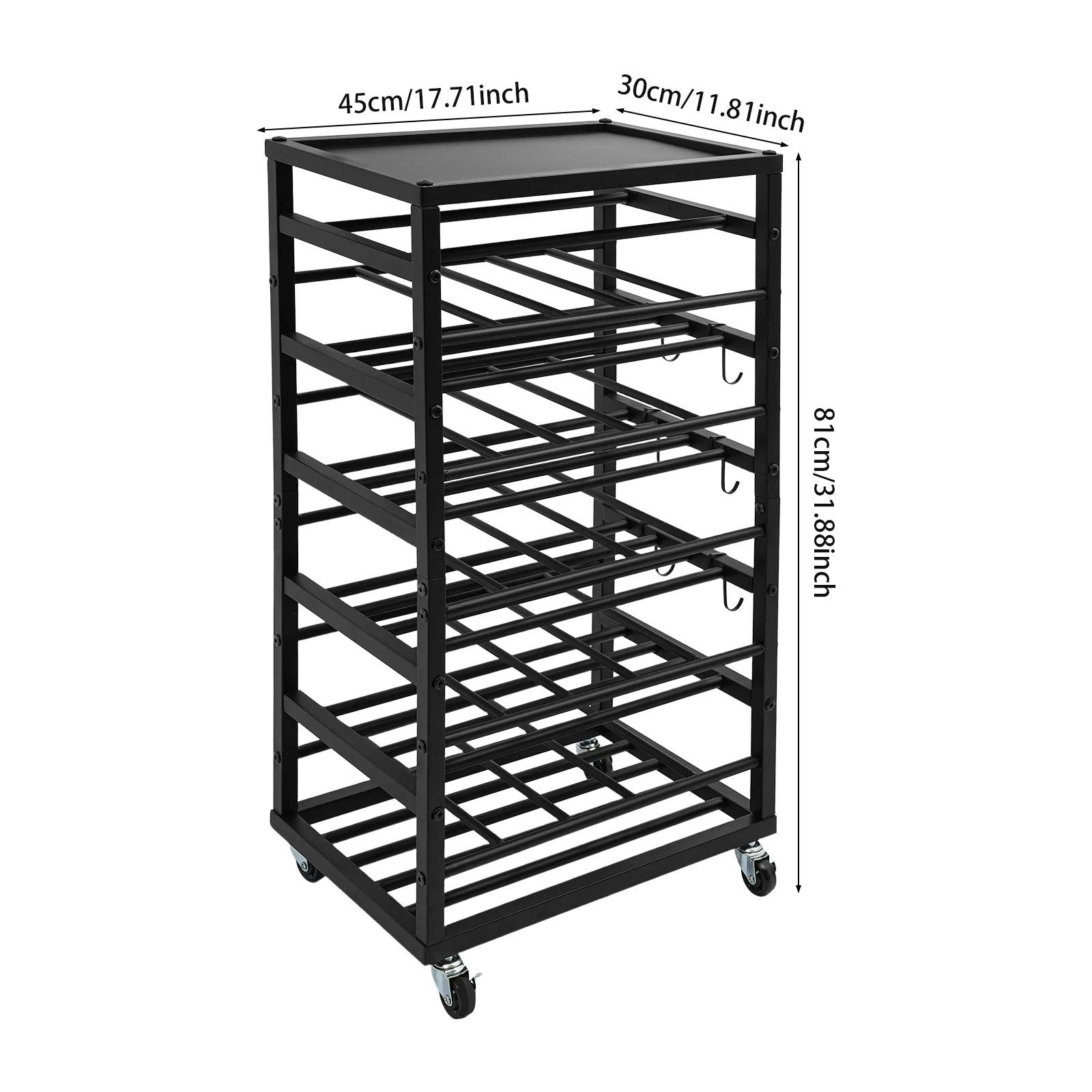 5-Level Paint Organizer Storage Rack, Paints Storage Cart, Rolling Paint Bottle Organizer Bearing 100 lbs for Gallery Garage