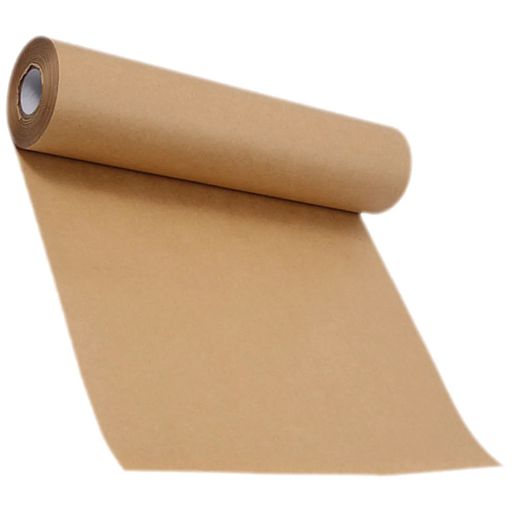 1 rolo de papel de embalagem marrom, material de embrulho de papel de polpa de madeira natural para embalagem floral de presente e artesanato