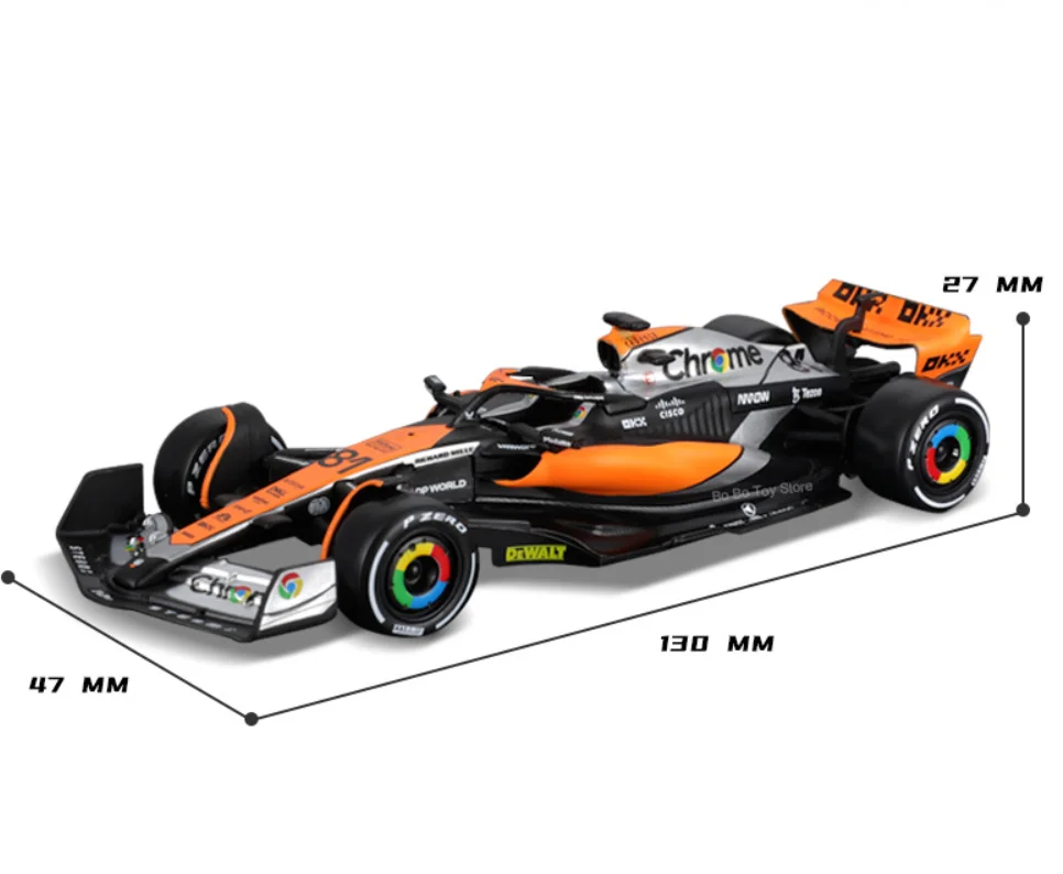 Bburago 1:43 McLaren F1 MCL38 2024 Miami GP Formel 1 Legierungs-Modellauto # 4 Lando Norris # 81 Oscar Piastr Spielzeuggeschenk – Detail 2