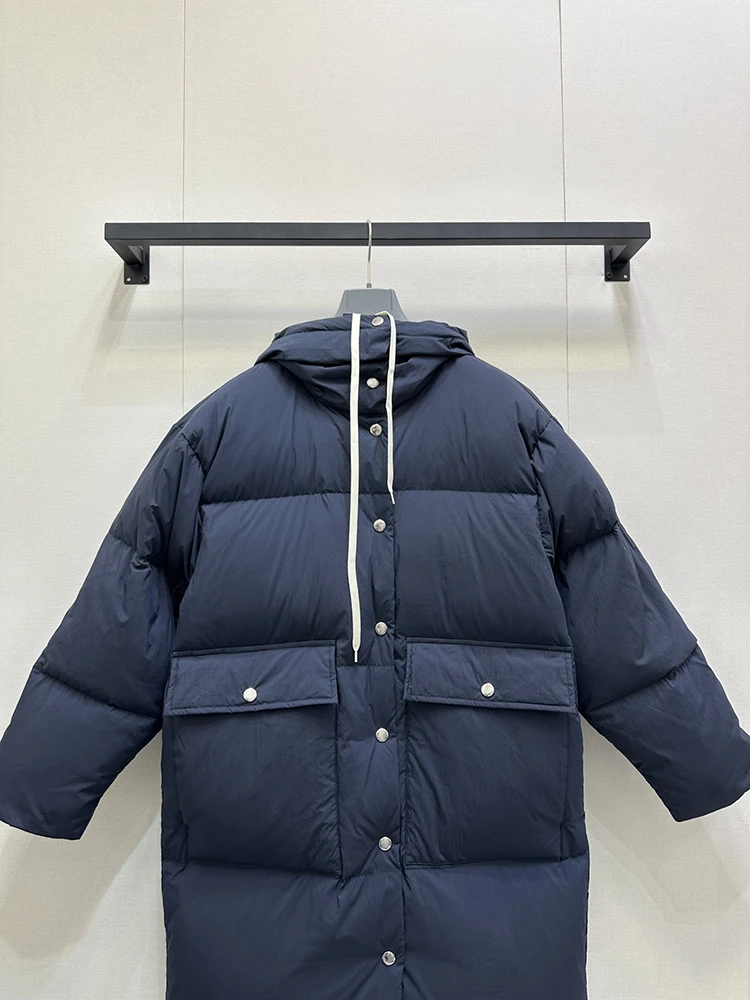 SVORYXIU 2025 شتاء جديد نمط يوميا عادية المرأة موضة مقنعين رشاقته الدافئة نمط طويل أسفل سترة #2