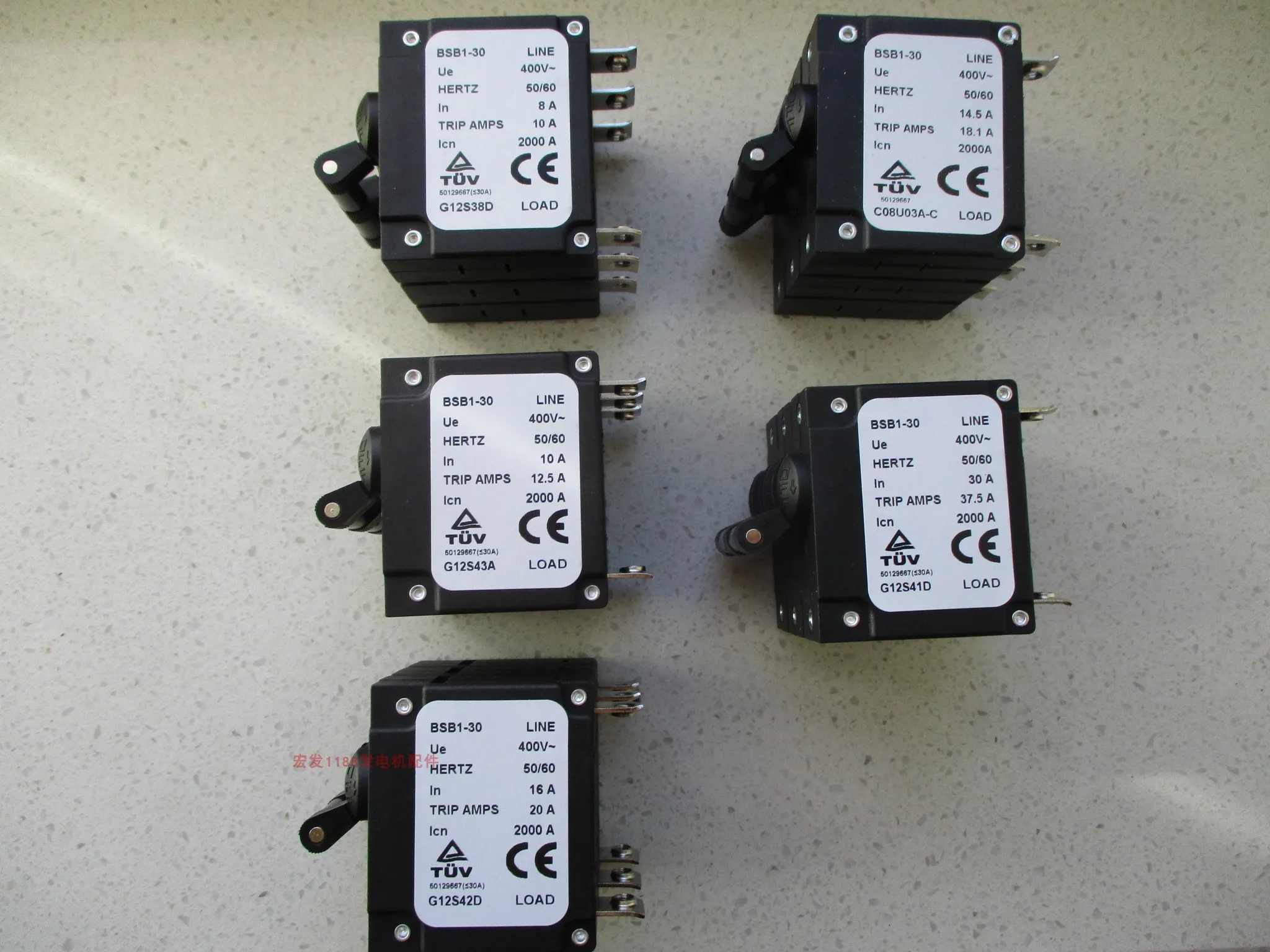 BSB1-30 8A 10A 12A 14.5A 15A 16A 22A 23A 24A 25A 27A 27.1A 29A 30A 32A 35A 40A 50A CIRCUIT BREAKER GENERATOR PARTS