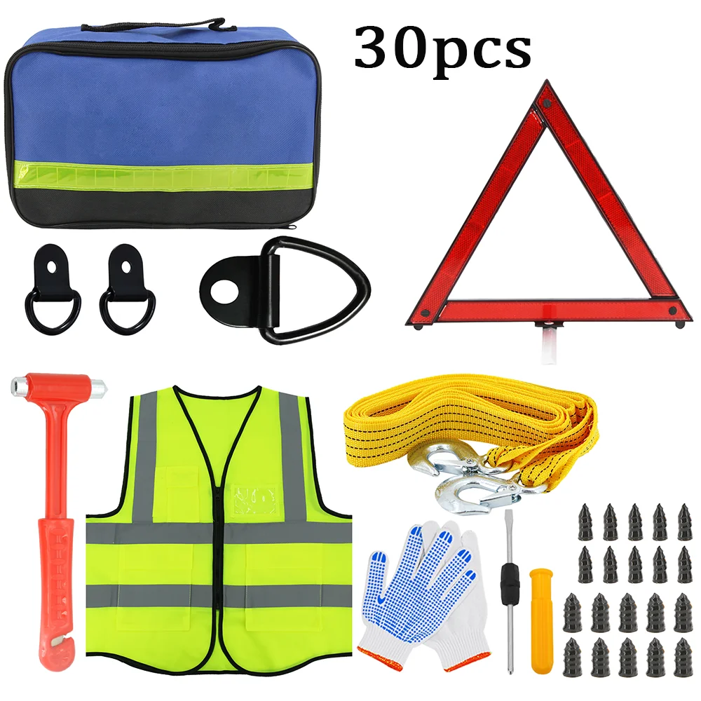 Nuovo Kit di assistenza stradale di emergenza per auto ponticello cavo cinghia di traino forniture di pronto soccorso pacchetto multiuso strumento