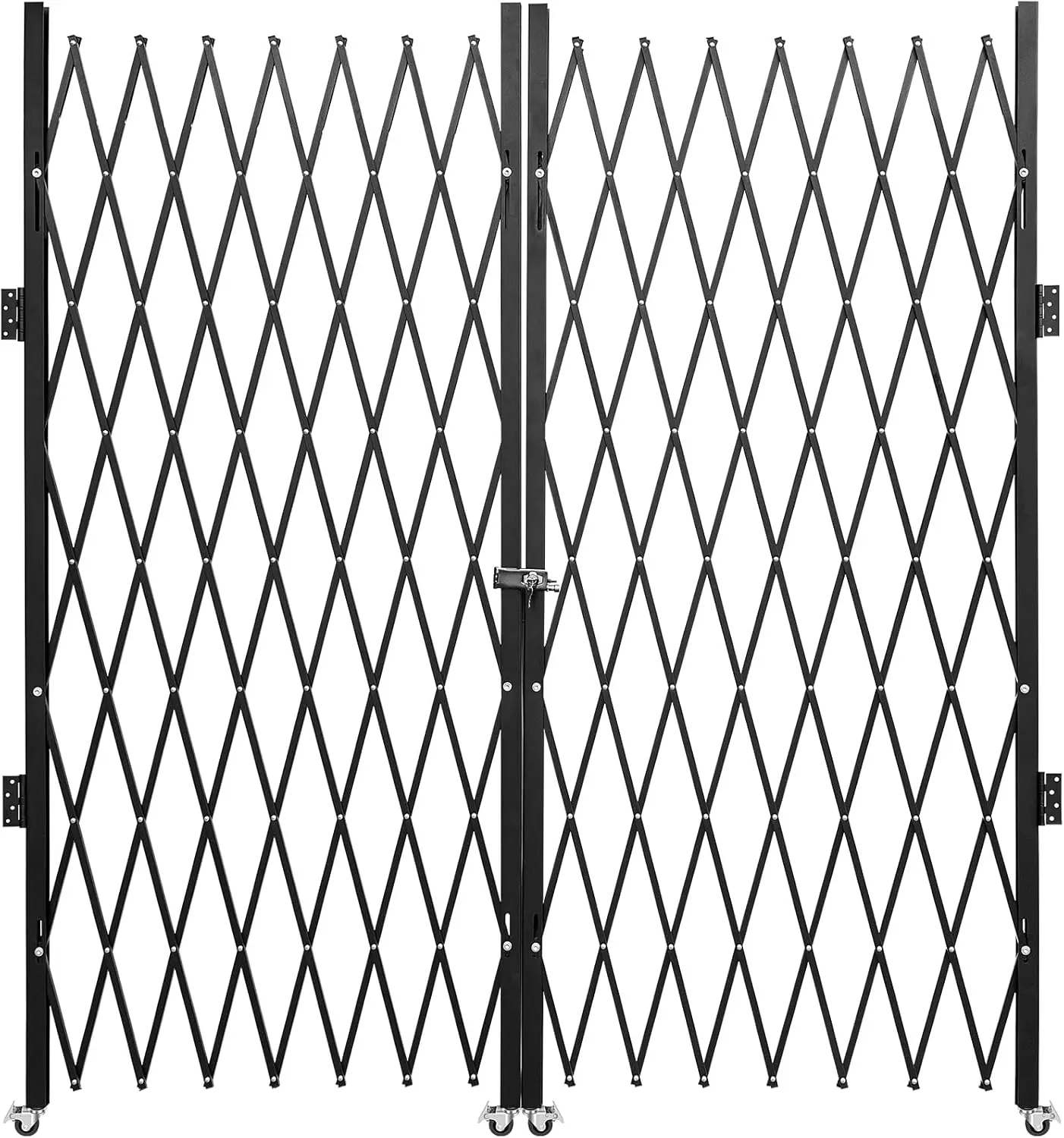 

Double Folding Security Gate, 87" H x 150" W Folding Door Gate, Steel Accordion Security, Flexible Expanding Security