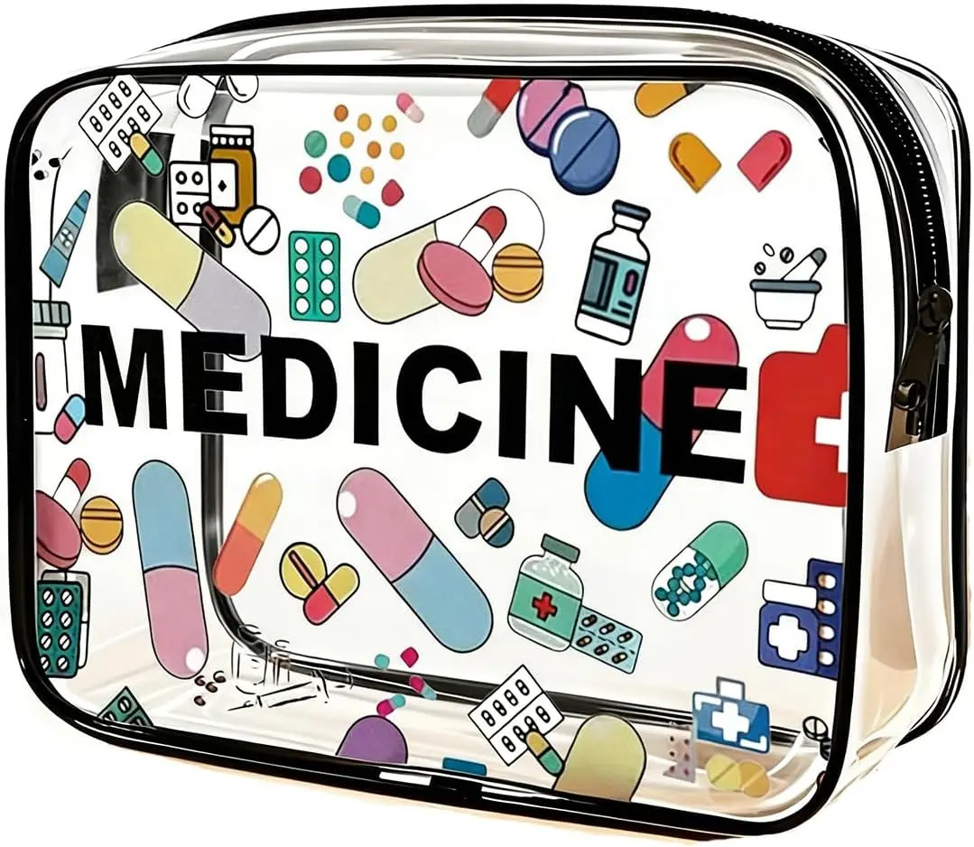 Großvolumige Kosmetiktasche mit Cartoon-Aufdruck, wasserdichte PVC-Kulturtasche, tragbarer Reise-Organizer, transparente Aufbewahrungstasche