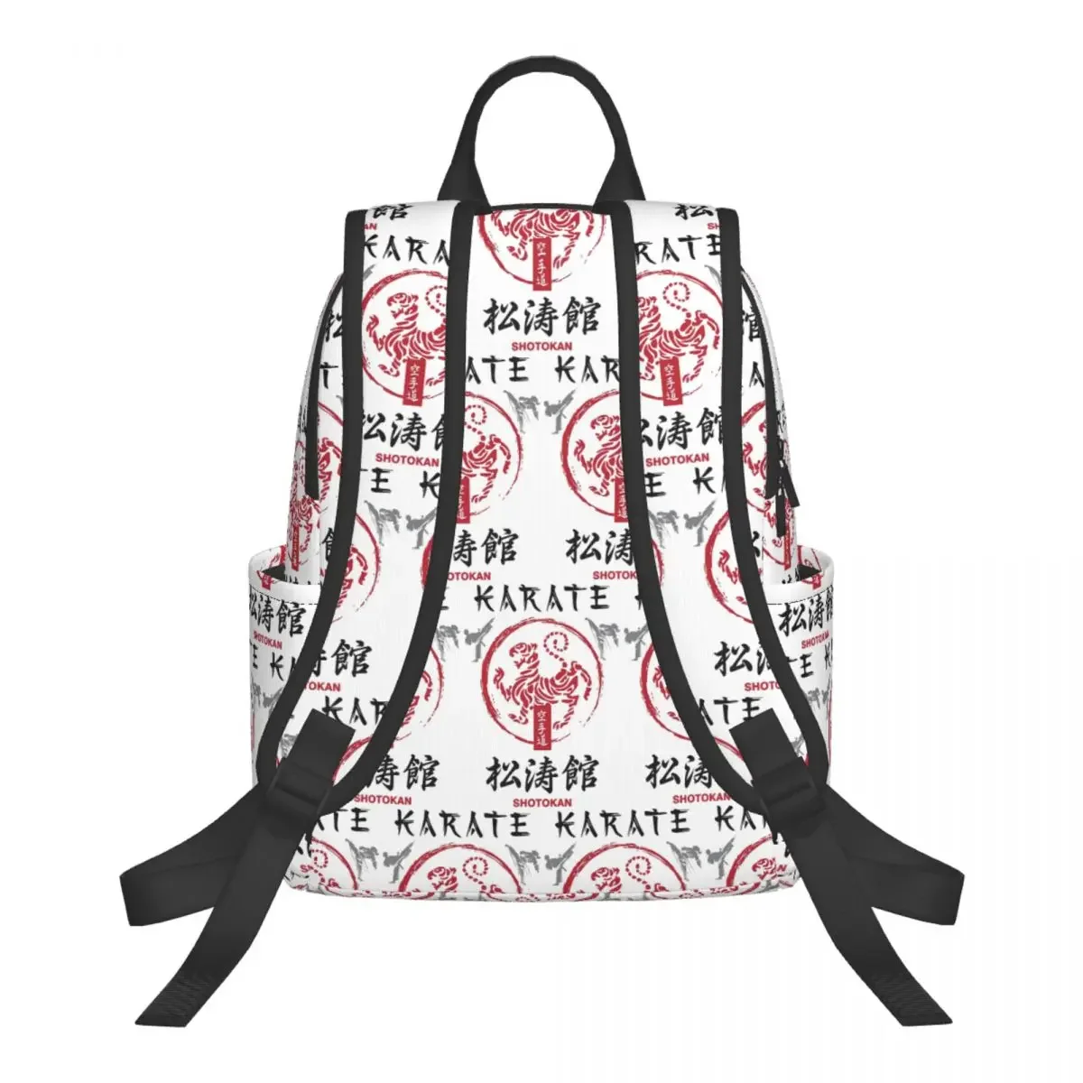 Shotokan Karate Symbol And Kanji White Text Backpack School Bag Hiking Travel Daypack for Boy Girl Fashion Bookbag Shoulder Bags