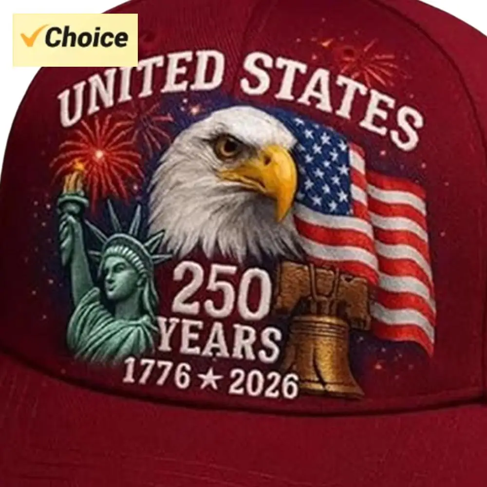 United States 250th Anniversary Cap Adjustable Washed Cotton Baseball Cap Vintage Tribute Eagle Printed Patriotic Trucker Hat