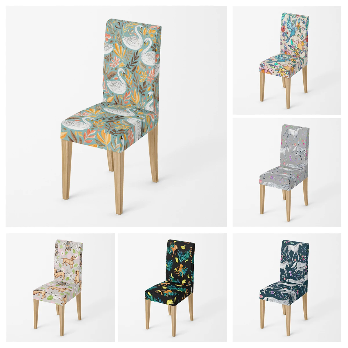 Home chair Covers kitchen adjustable dining elastic fabric chairs cover wedding Desk stretch back restaurant decro retro flower