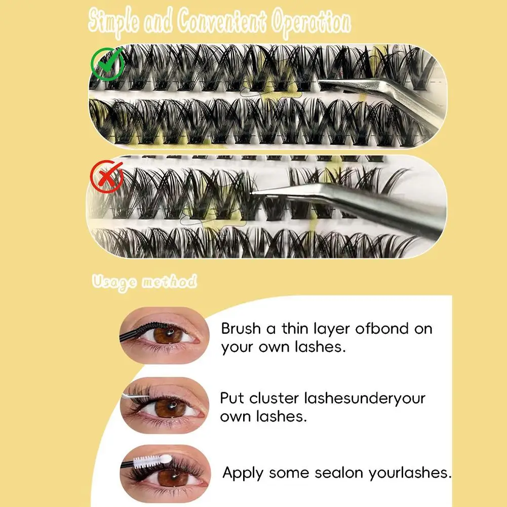 400 クラスター 3D つけまつげ ナチュラル ふわふわ カール 大容量 セグメント化されたまつげエクステ メイクアップ