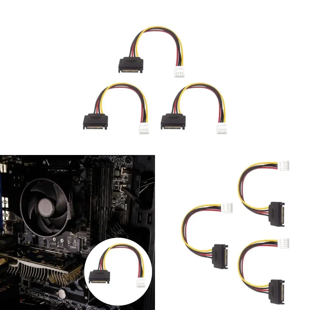 15Pin To Small 4Pin Floppy Drive Port Power Cable Converter For PC Accessories