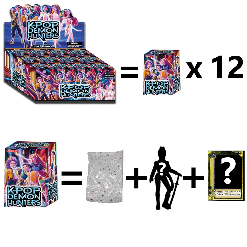 12 pezzi Kpop Demon Hunters serie di figure anime casuali scatola cieca mini bambola anime decorazioni carine figurine modello giocattoli regali di Natale per bambini