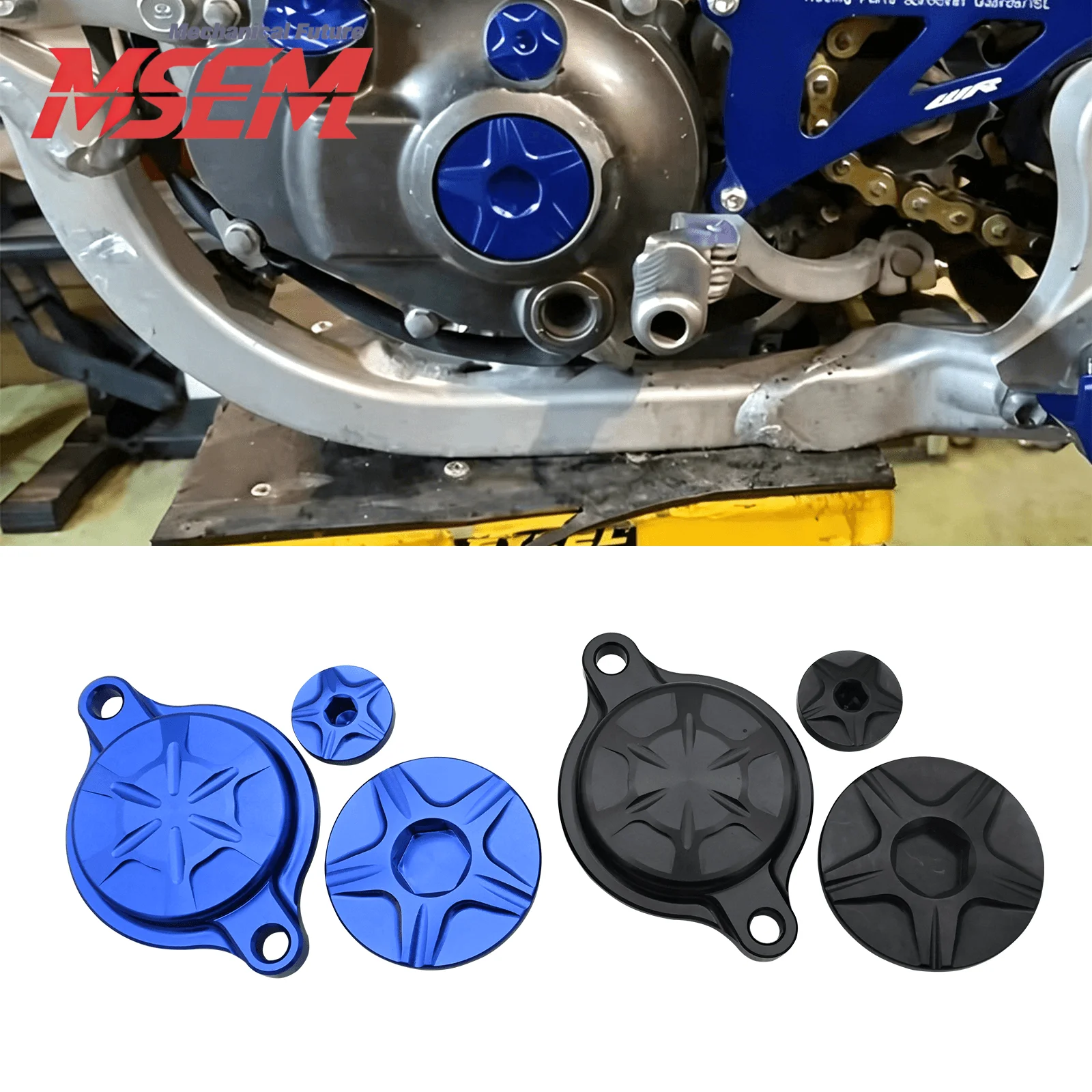 CNC Aluminum Engine Timing Plug & Oil Filter Cover Set For Yamaha YZ250F/450F YZ250FX/450FX WR250F/450F Motocross Parts