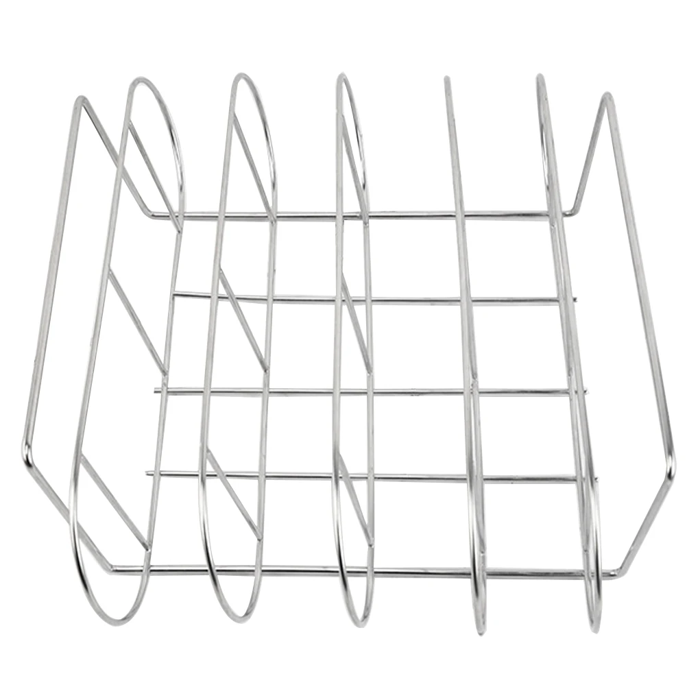 

Stainless Steel Bbq Rack Smooth Easy Clean Roasting Pan For Ribs Chicken Turkey Camping Grills Racks Outdoor Barbecue Tool