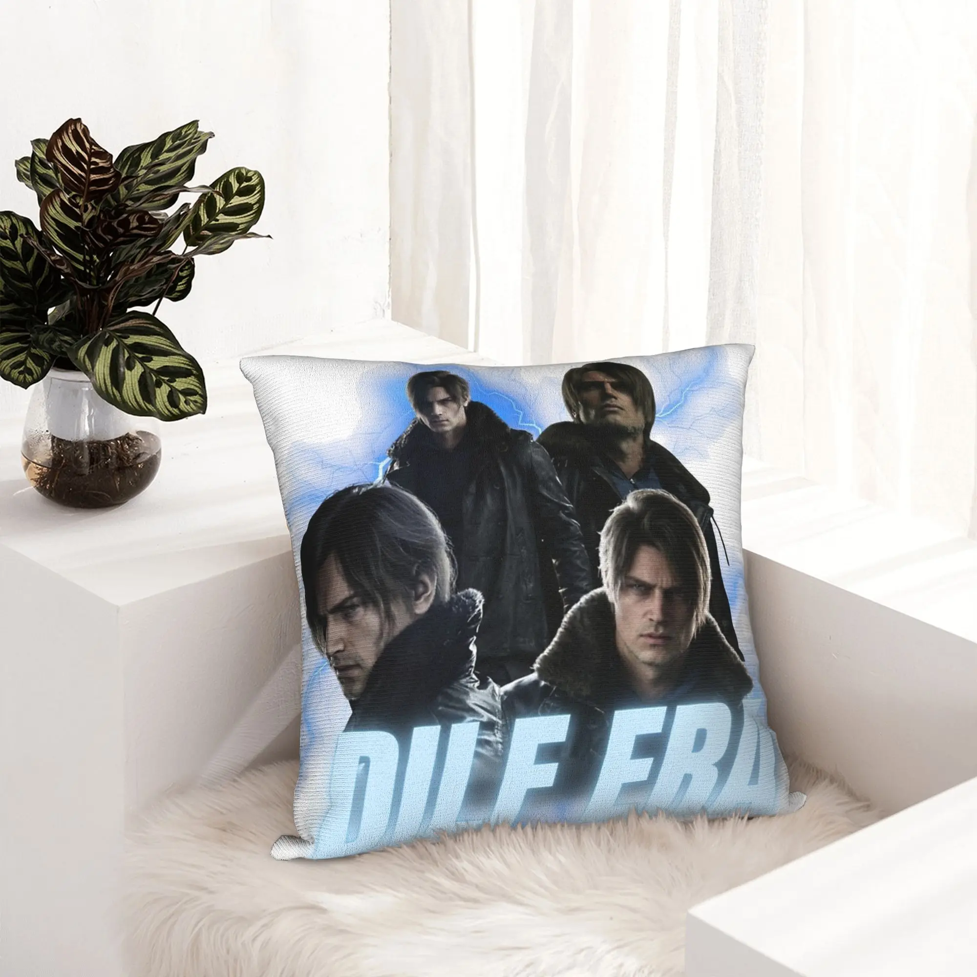 Leon S Kennedy Meme Pillowcase Double-sided Printing Polyester Cushion Cover Gift  Throw Pillow Case Cover Home Zipper 40*40cm