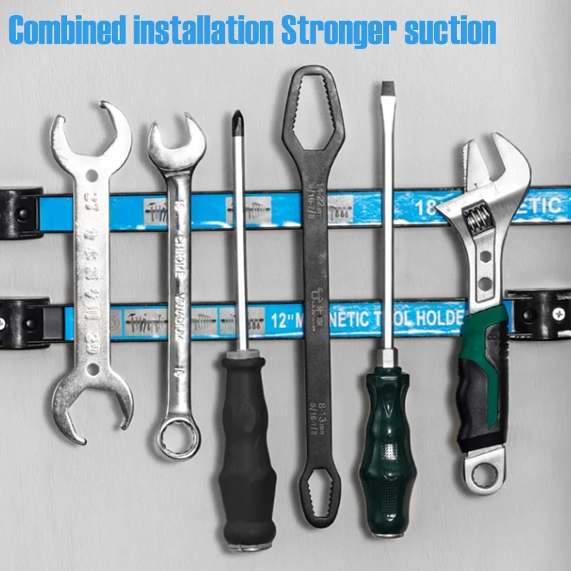 8/12/18inch Magnetic Tool Holder Powerful Magnet For Mechanical Workshop Tools Storage Rack Garage Wall Wrench Pliers Organizer