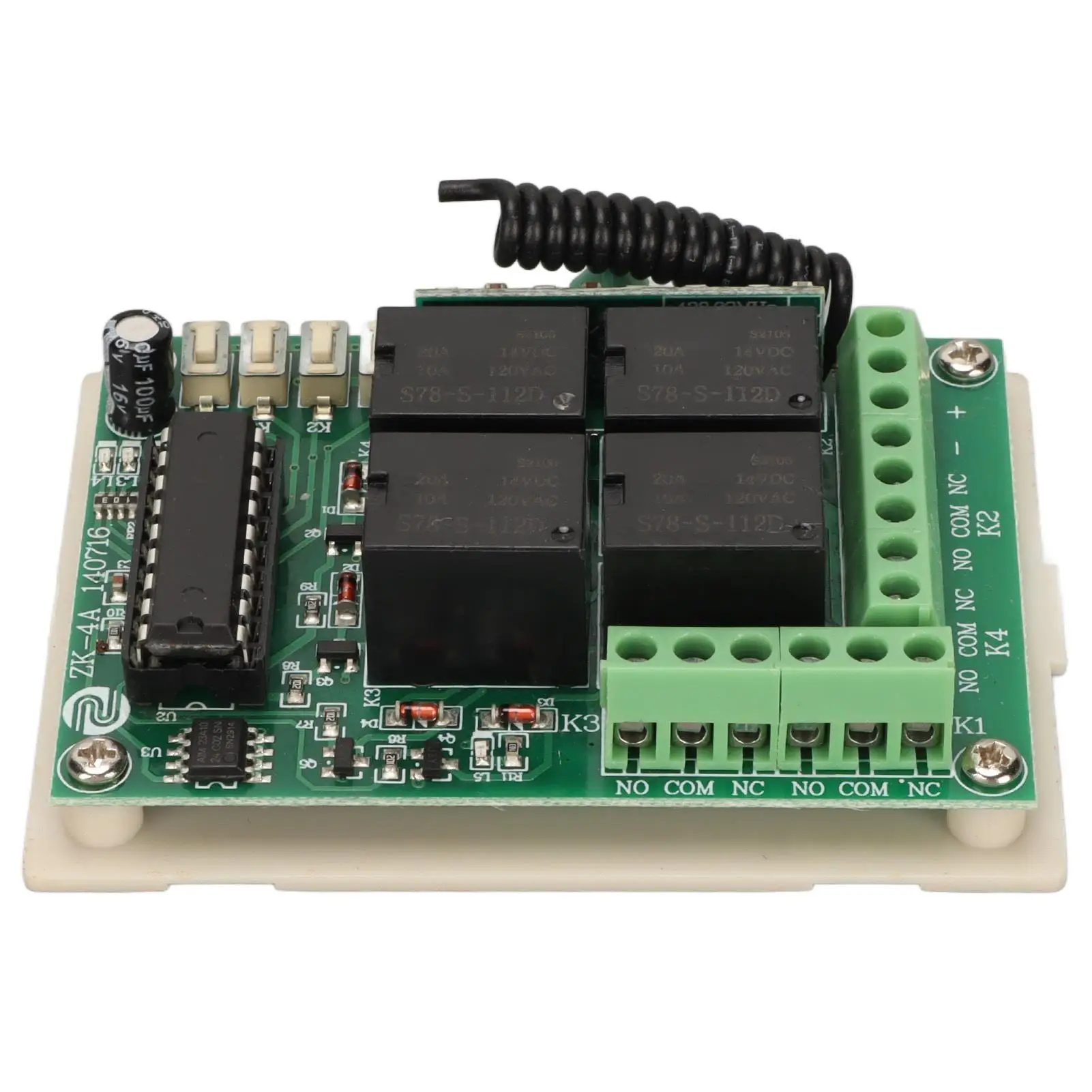 4CH 12V RF Relay Remote Control Switch Kit - Wireless Transmitter & Receiver 433MHz