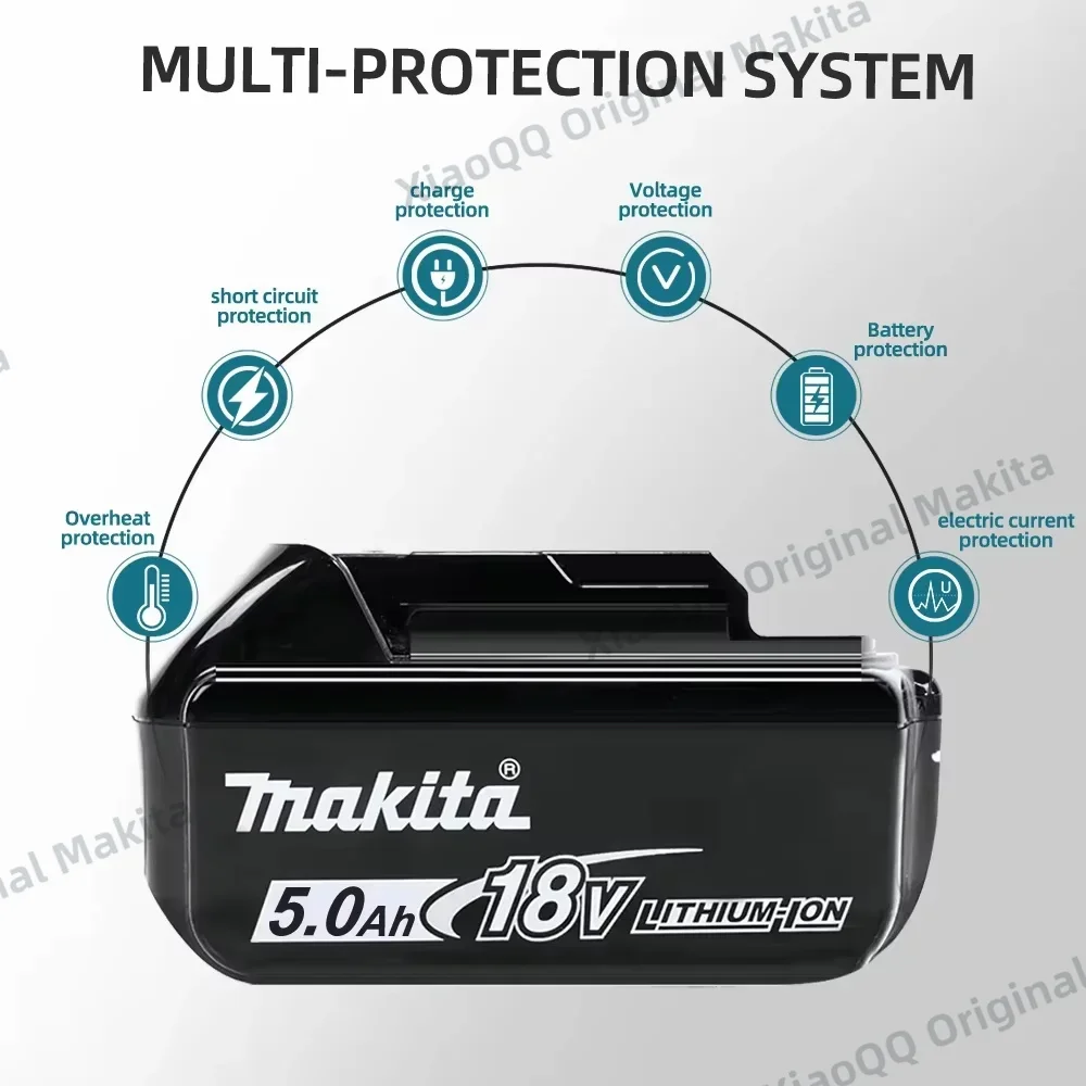 100% оригинальный аккумулятор Makita 18 В BL1850b BL1850 BL1860 BL1830b BL1830 BL1815 BL1840 LXT400 6,0 Ач для инструментов Makita, дрели DTD173