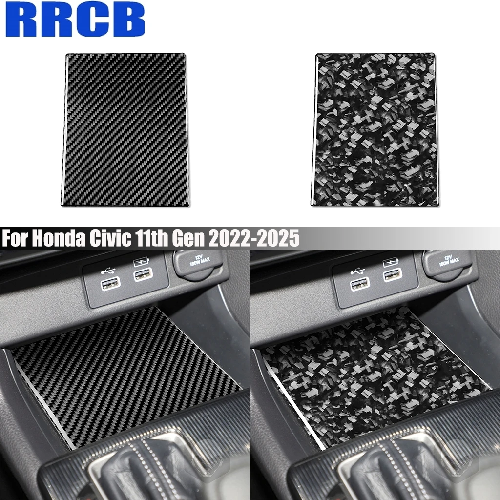 

Carbon Fiber Car Accessories Center Console Storage Interior Trim Cover Stickers For Honda Civic 11th Gen 2022 2023 2024 2025