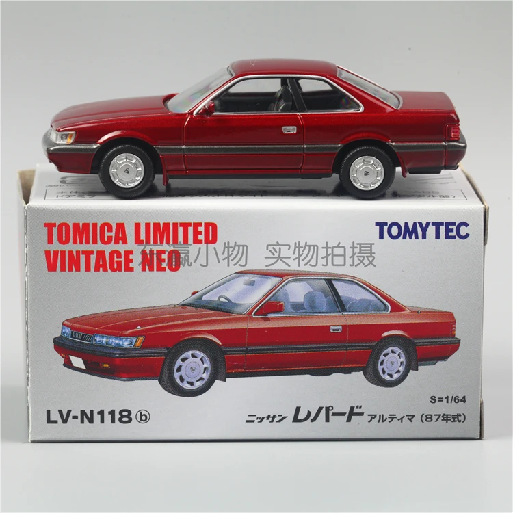 TOMICA TLV 1:64, LV-N118b Nissan Leopard Ultima, alloy die-cast simulation miniature car Fashion play model, toy gift for boys.