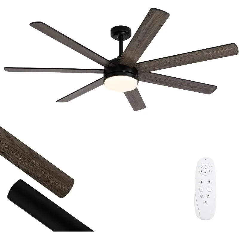 Ceiling Fan with Light Outdoor Ceiling Fan Dimmable with Pull-down Rod Suitable for Bedroom Living Room Terrace