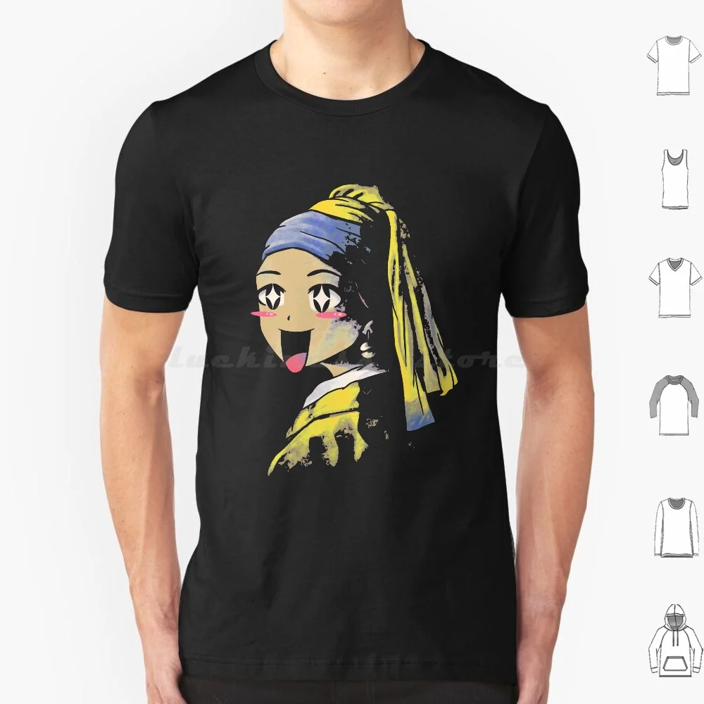 Kawaii With A Pearl Earring T Shirt Big Size 100% Cotton Kawaii Kawaii Cute Cute Kawaii Bubble Gum Cute Cuteness Adorable