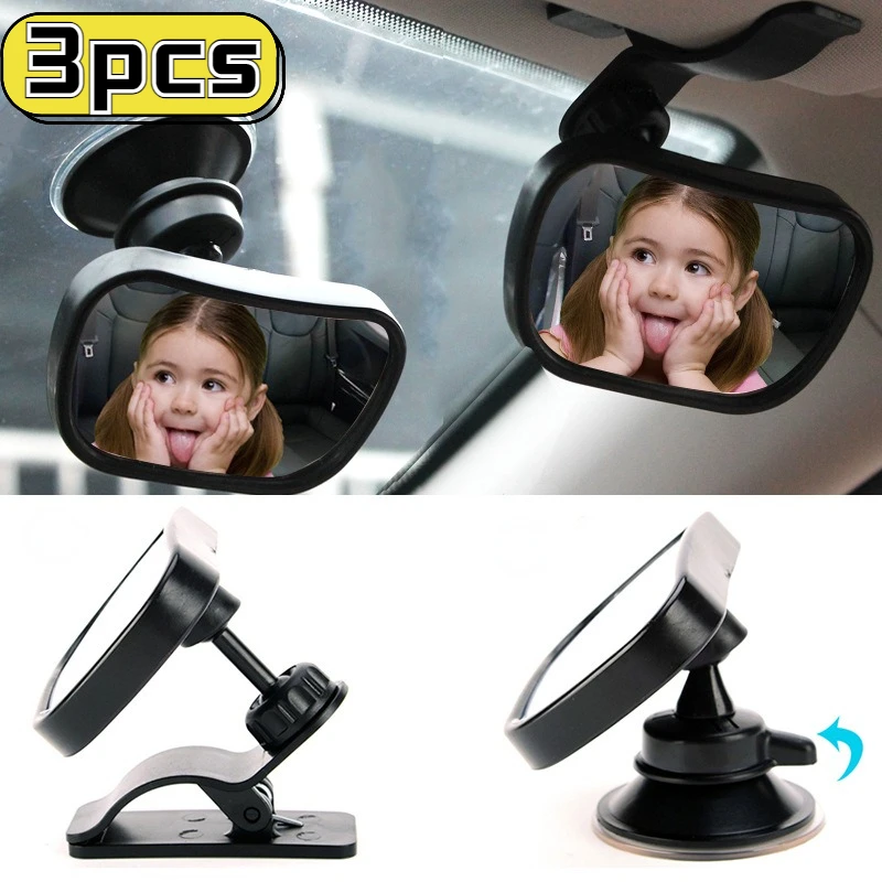 

1 set Safety Car Back Seat Baby View Mirror Suction Clip-On Adjustable Rear Convex Mirror Suction Cup Auto Interior Accessories