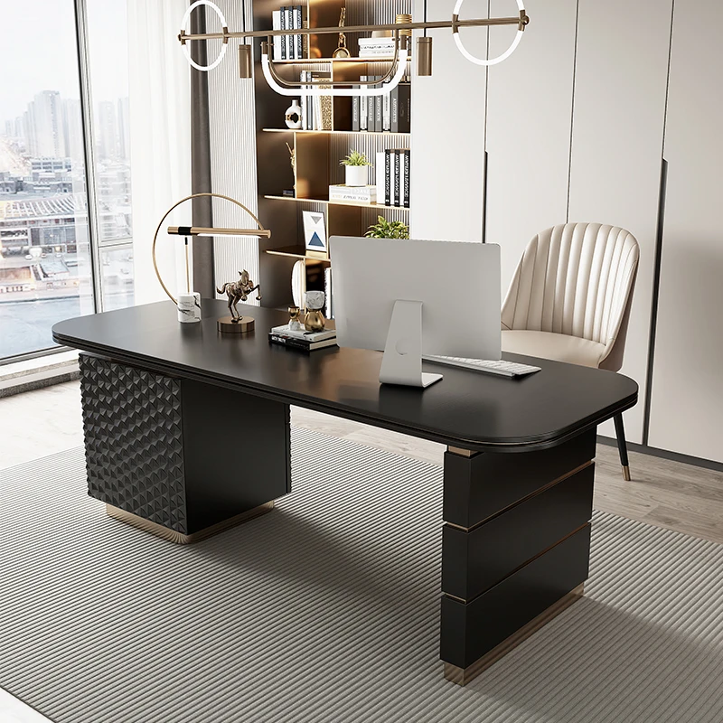 Italian Computer Office Desk Solid Wood Combination Write Integrated Office Desk Study Modern Escritorio Office Furniture QF50OD