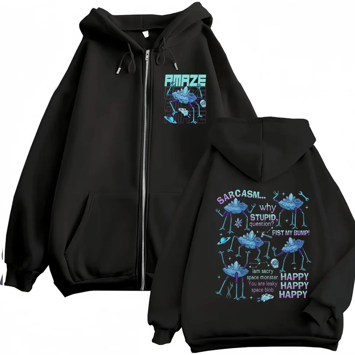 Funny Rocky Amaze Amaze Project Hail Mary Hoodies Men Women Retro Fashion Zip Up Sweatshirt Oversized Zipper Hoodie Coats Jacket