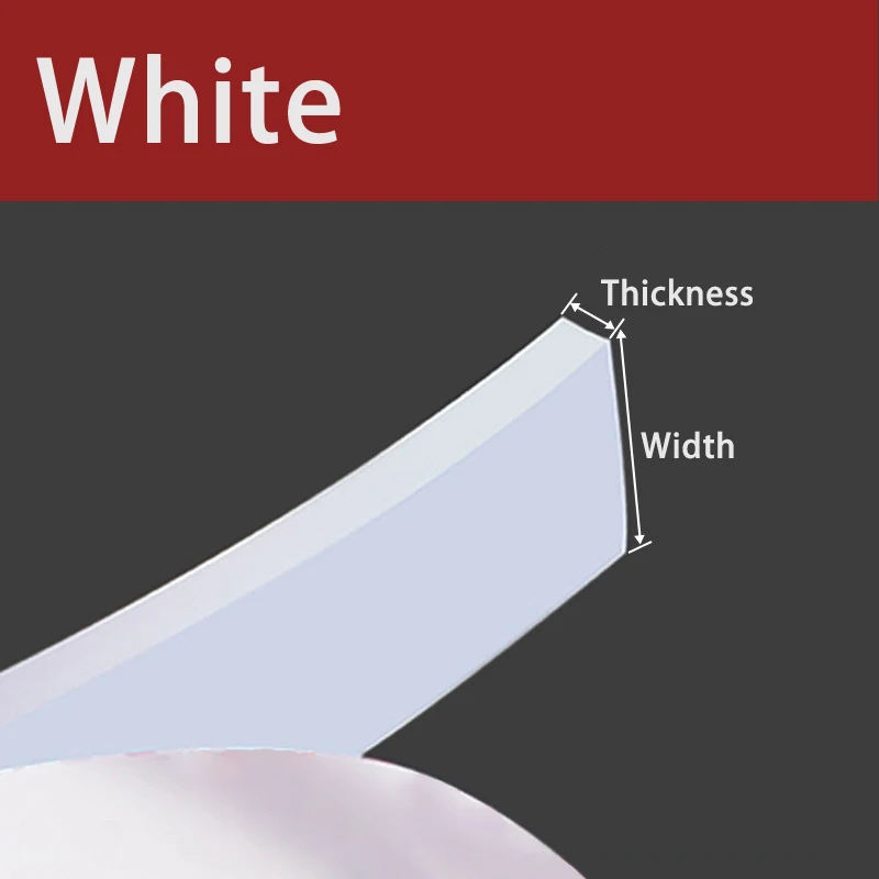 White Single Sided Self-Adhesive Silicone Rubber Strip Solid Strip High Temperature Resistant Square Sealing Strips 1~5 Meters