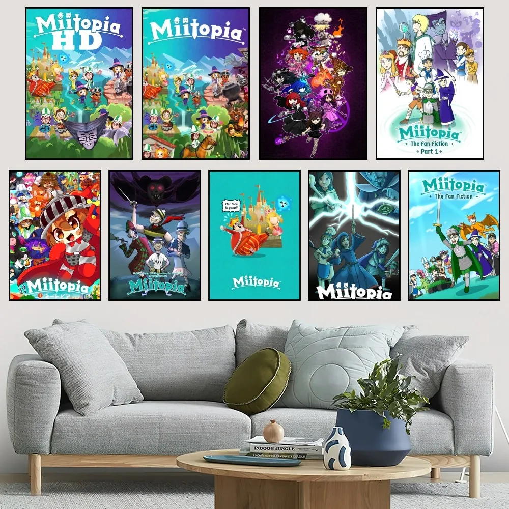 Game Miitopia Poster Small Bar Coffee House Decor Aesthetic Art Wall Painting Stickers Indoor