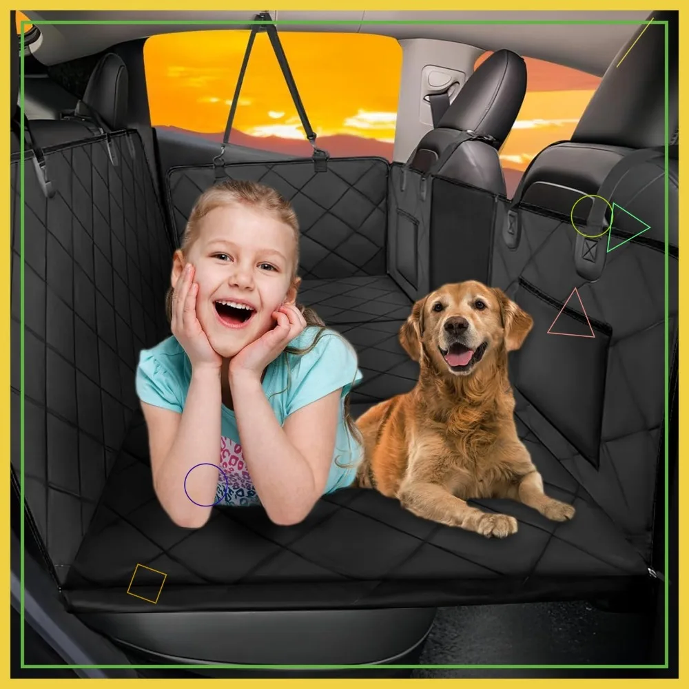 

Large Space Dog Back Seat Extender, Holds 420lbs, Waterproof Pet Car Seat Cover Hard Bottom for SUV Truck