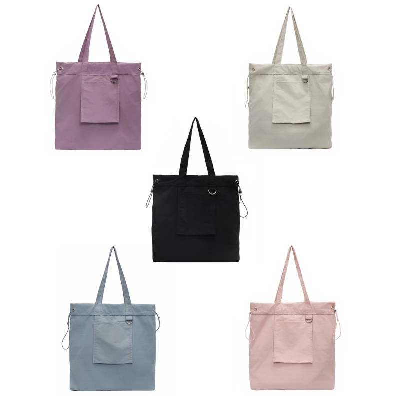 Fashionable Large Capacity Shoulder Bag Large Capacity Korean Bucket Bag Casual Nylon Handbag for Work Travel Daily Use