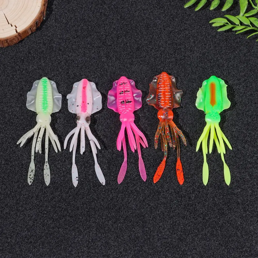 Cebos artificiales luminosos de calamar, señuelo de pesca suave de silicona, Swimbait, accesorios de equipo de pesca nocturna, 10/12/15cm, 1 unidad