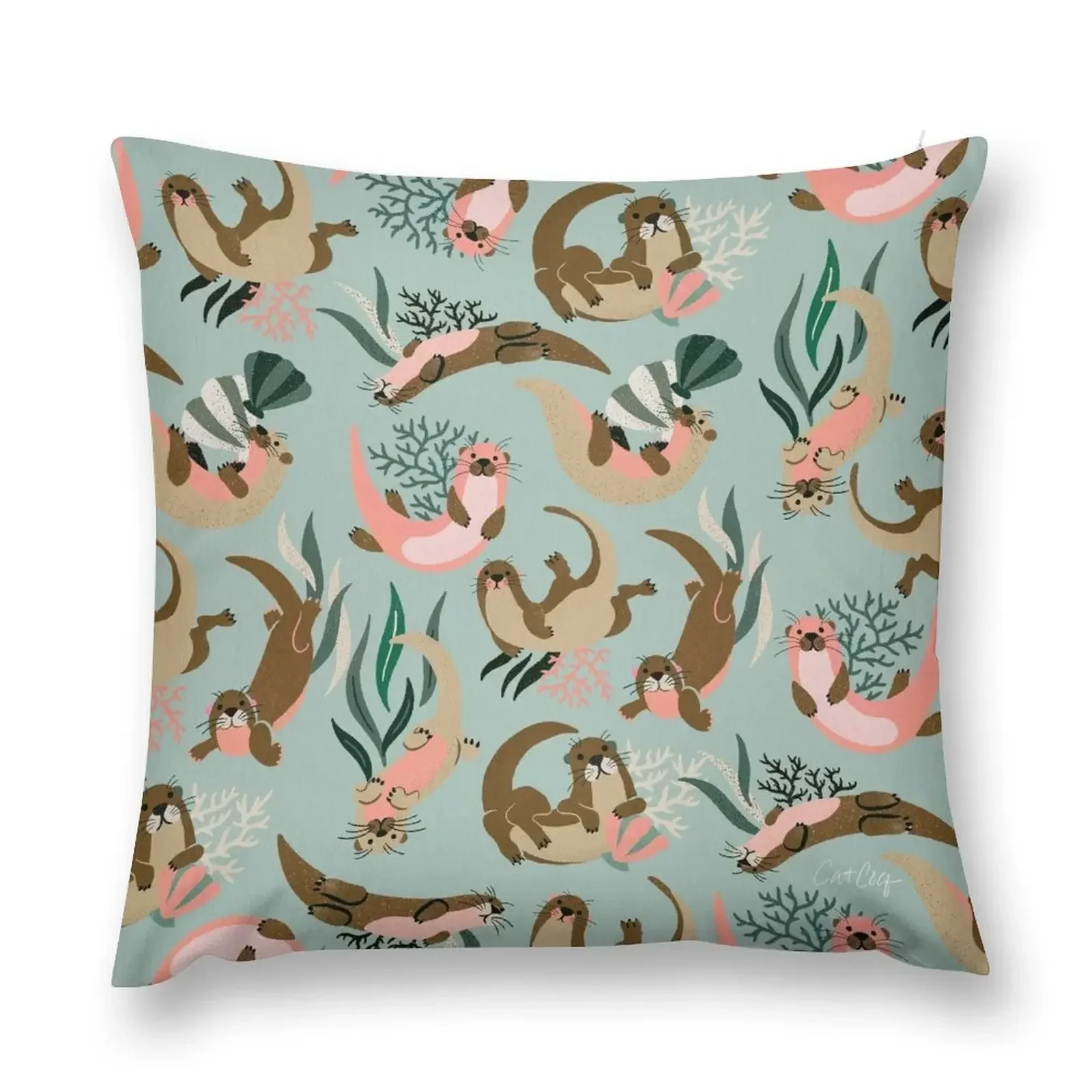 

Otter Collection - Mint Palette Throw Pillow ornamental pillows Pillowcases For Pillows Rectangular Cushion Cover pillow