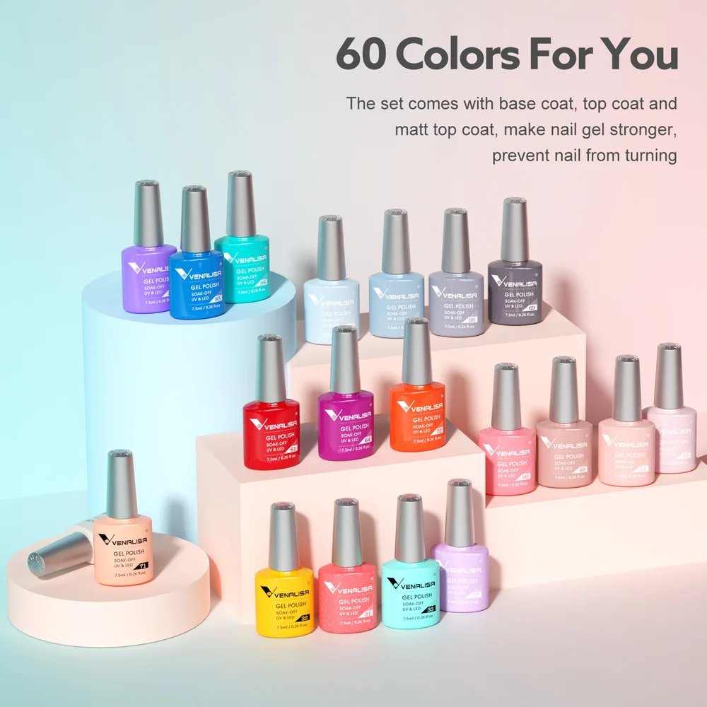 VENALISA Nagel-Gel-Nagellack, rosa Glitzer-Gel, langlebig, semi-permanent, Soak Off UV-LED-Gel-Lack, vollständige Abdeckung, Nagelgel, 7,5 ml – Detail 5