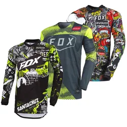 Jersey de Motocross de secado rápido para hombres, traje de descenso, camisas transpirables de bicicleta de montaña BMX, camiseta Rvouei Fox Enduro, Ciclismo Hombre