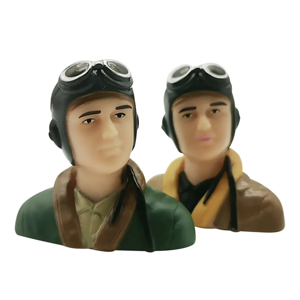 1 ชิ้น 1/6 1/9 Scale WWII นักบินตัวเลขหมวกของเล่นสําหรับเครื่องบิน RC อุปกรณ์เสริมงานอดิเรกสีน้ําตาลกองทัพสีเขียว