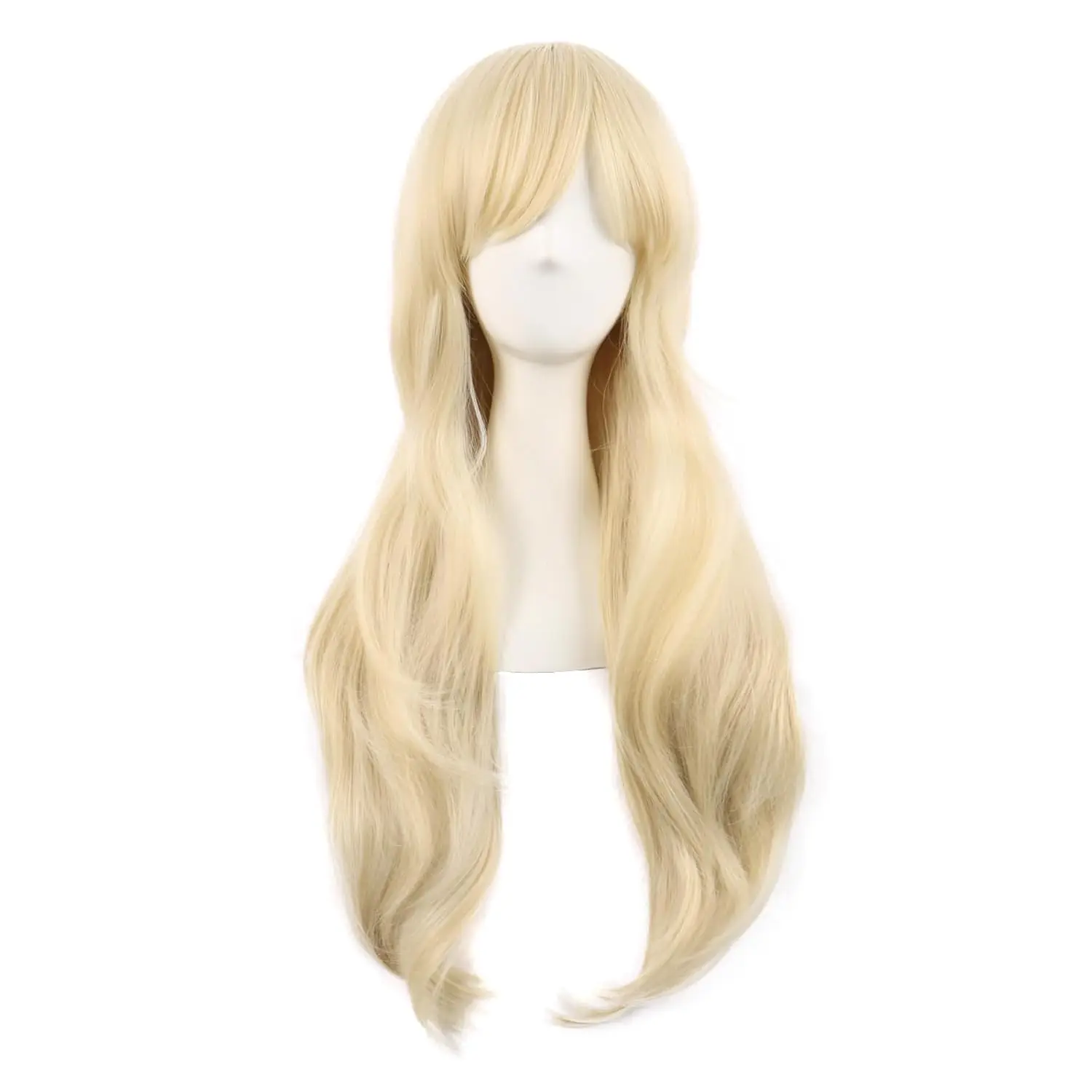 

European and American Style Women's Side-Parted Bangs Long Curly Wig Synthetic Fiber Wig Multiple Colors Available