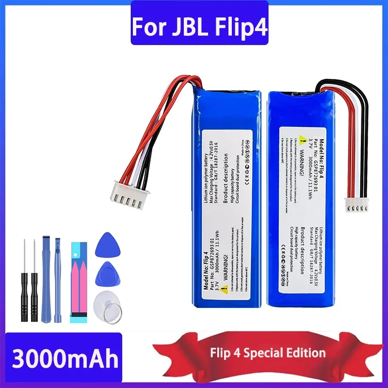 PURFIELD 3.7V 3000mAh Battery GSP872693 01replacement Battery + Tools For Bateria JBL Flip 4 Flip 4 Flip4 Special Edition