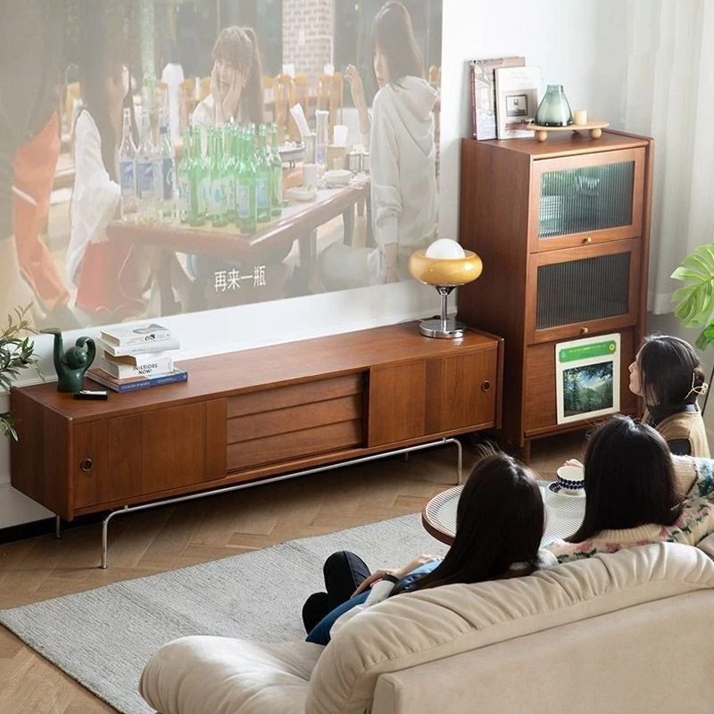 خزانة تلفزيون كلاسيكية من الخشب الصلب، شقة صغيرة راقية، غرفة معيشة عائلية، خزانة تلفزيون، مجموعة خزانة تلفزيون قديمة من القرون الوسطى #2