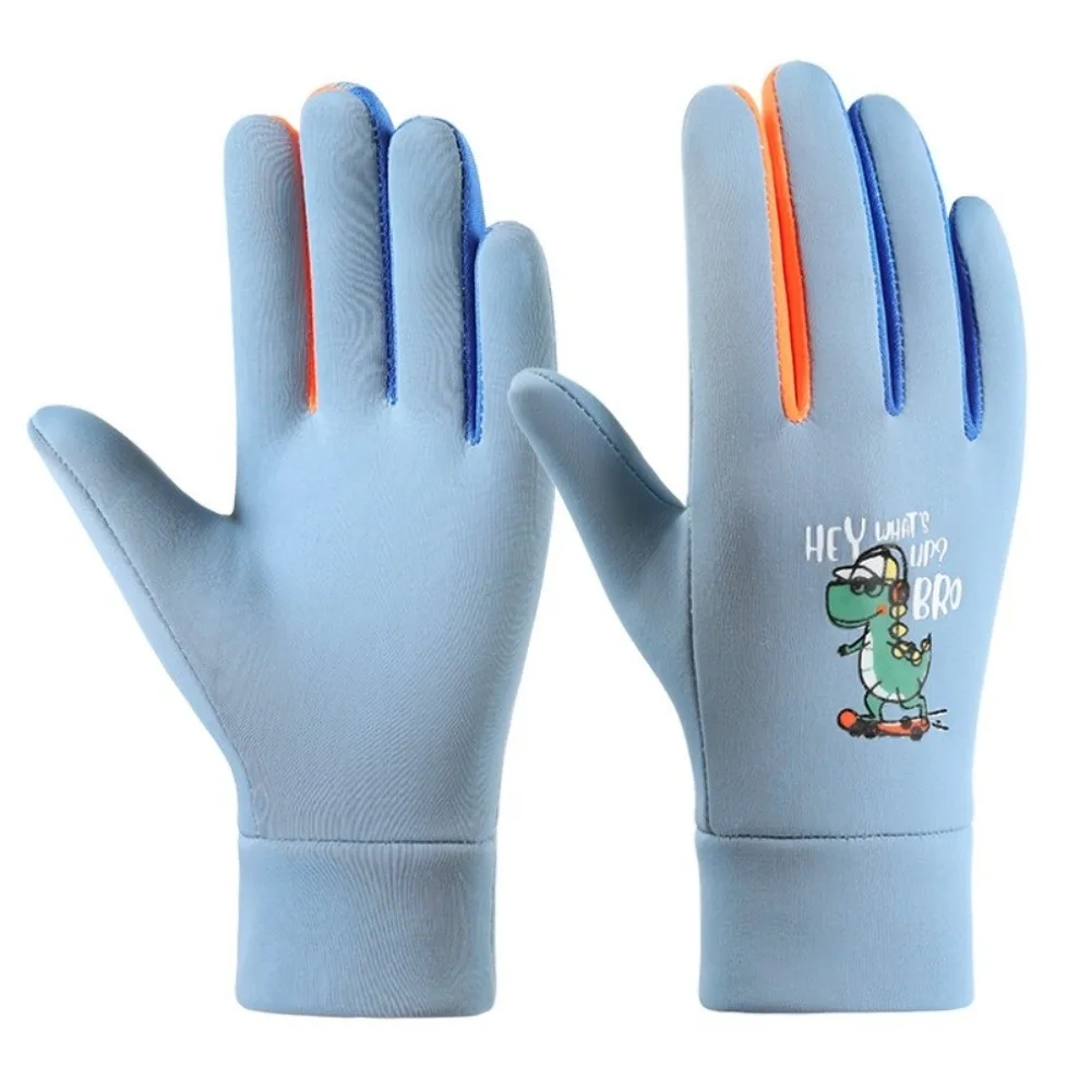 

Cute Cartoon Dinosaur Kids Warm Gloves Windproof Fleece-lined Children Cycling Gloves Winter Warm Thicken Sports Skiing Gloves