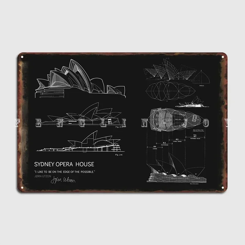 Sydney Opera House Metal Sign Cinema Living Room Living Room Designing Wall Plaque Tin Sign Poster