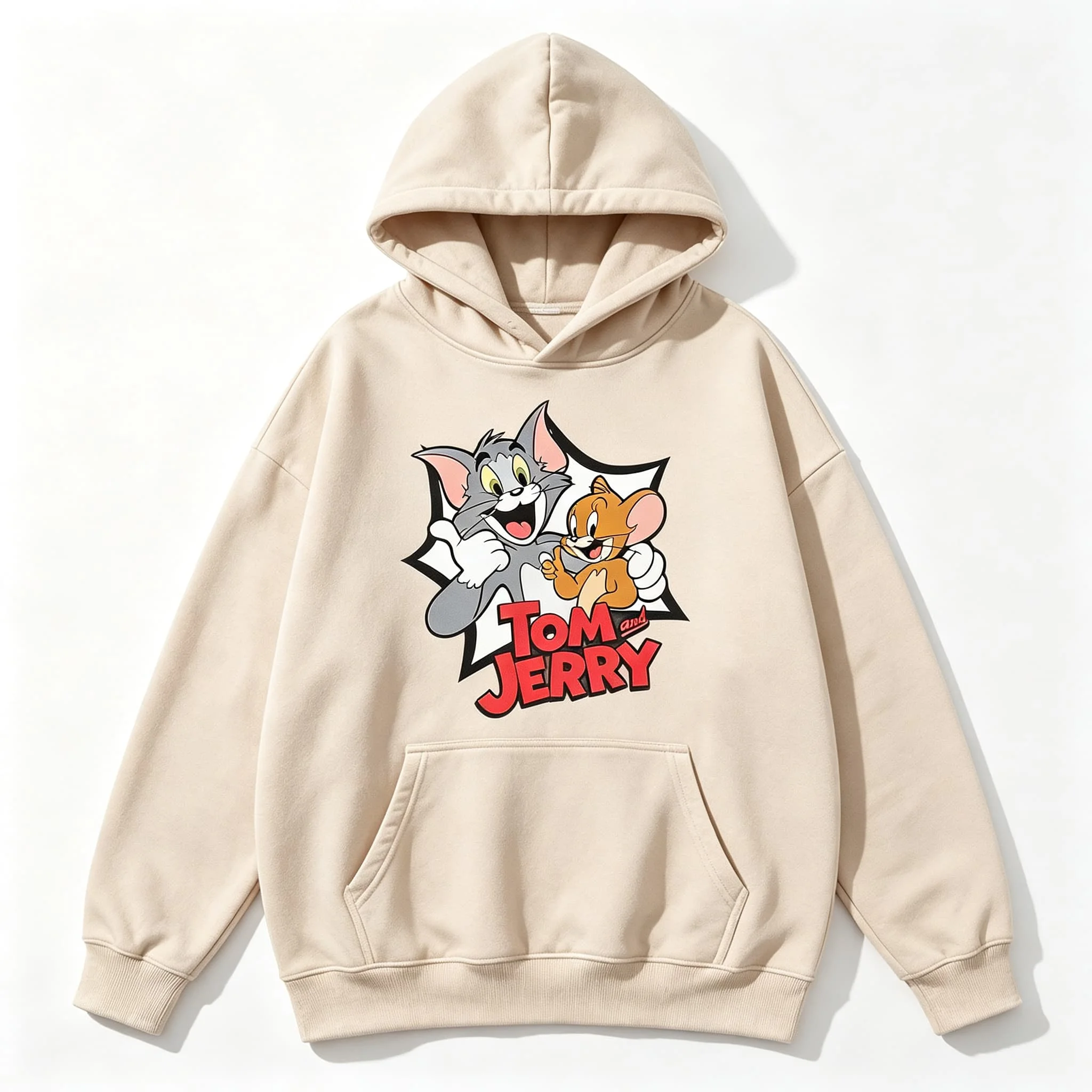 Tom und Jerry Hoodie Herren Cartoon Grafik Sweatshirt Winter Casual Streetwear Oversized Pullover Unisex Paar Mode Hoodie – Detail 6