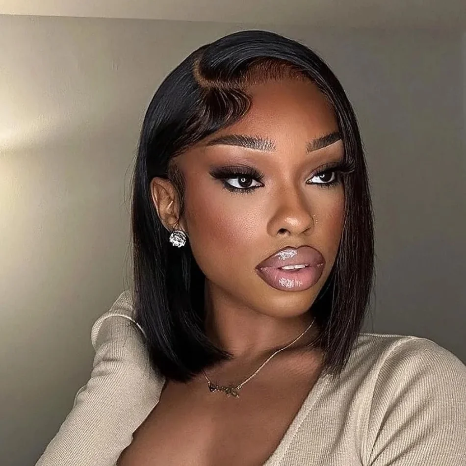 

Парик-боб из натуральных волос с HD-кружевной застежкой 4x4/5x5, прямой парик-боб, короткий парик-боб с полу-кружевной застежкой 13x4 для чернокожих женщин, 8-16 дюймов