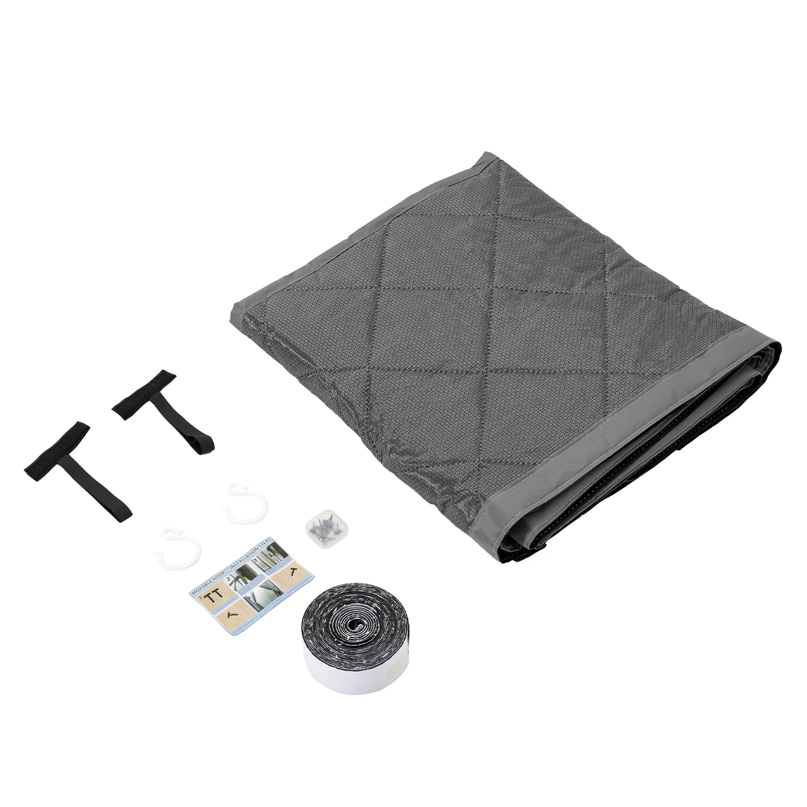 자기 단열 도어 커튼, 바람, 추위 및 소음 방지, 에어컨 객실, 난방, 거실용(회색)