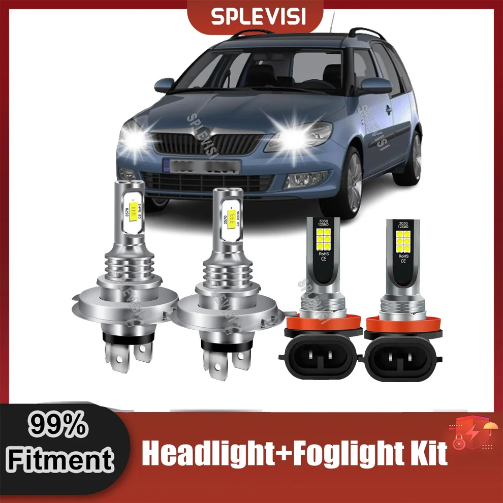 

Car LED Headlight Headlmap H4 Hi Low Beam H11 Foglamp Replace For Skoda Roomster 2006-2015 2007 2008 2009 2010 2011 2012 2013